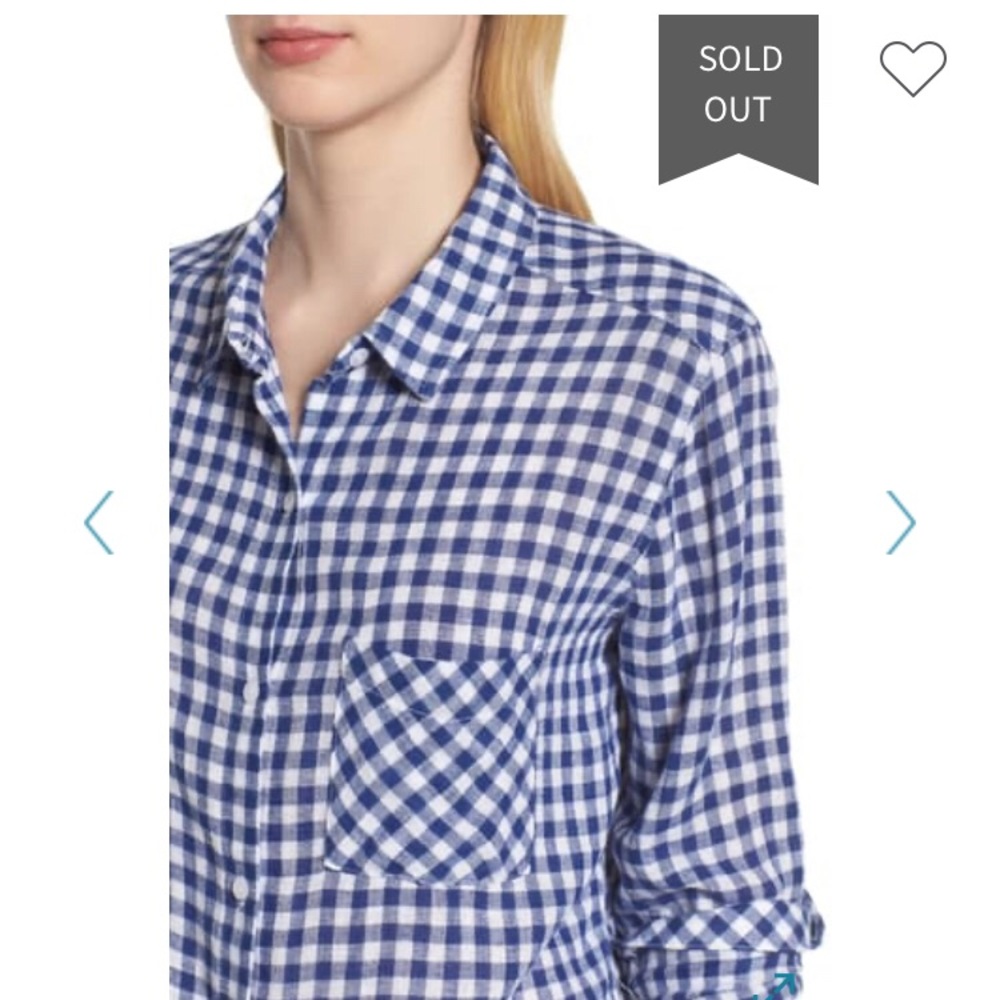 Rails linen blend gingham shirt